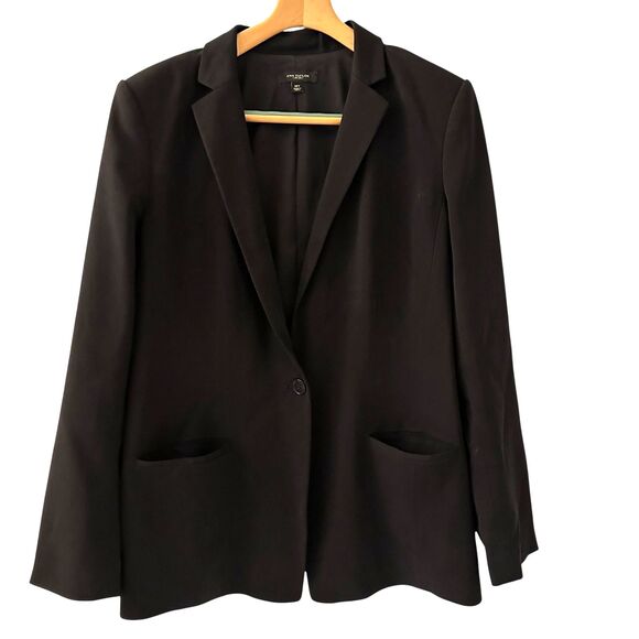 Ann Taylor Women's Black Single Button Career Blazer Size 18 Tall